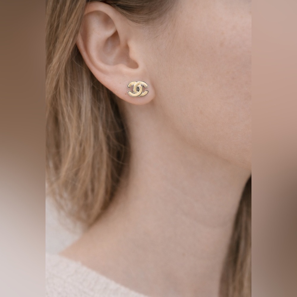 CHANEL Coco Mark Stud Earrings-Silver - Picture 7 of 7